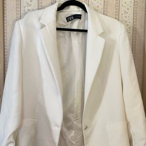 Zara white blazer